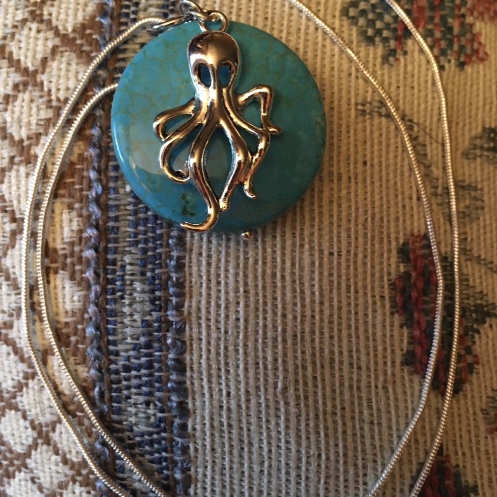 Octopus Necklace w/Turquoise Howlite